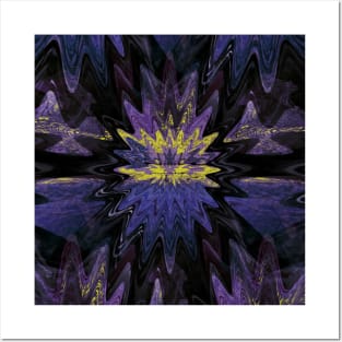 Purple and Yellow Serape Pattern Southwest Posters and Art